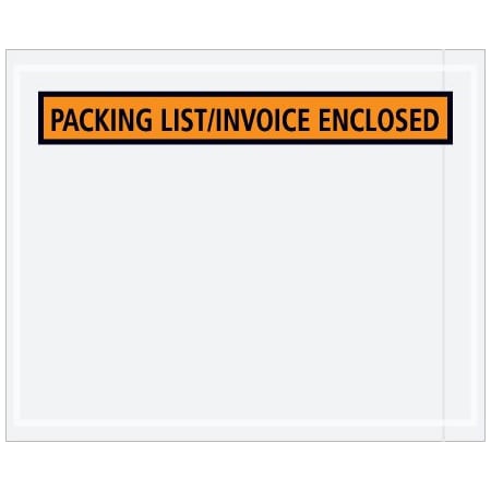 Bsc Preferred 4-1/2 x 5-1/2'' Orange Panel-Face ''Packing List/Invoice Enclosed'' Envelopes, 1000PK BUY00024570
